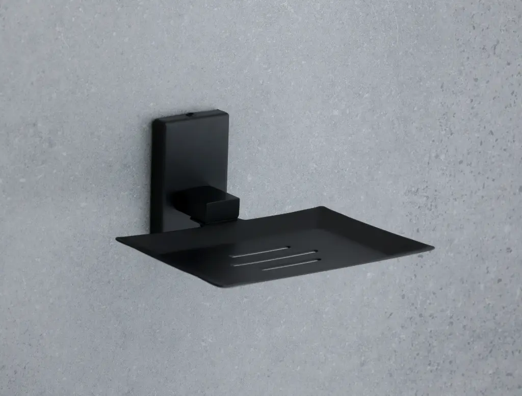 Wall-Mounted Soap Dish - Modern Square Design with Four Color Options