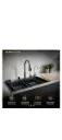 Nano Black 304-Grade Kitchen Sink with Integrated Waterfall, Pull-Out & RO Faucet (30 x 18 x 9 Inches)