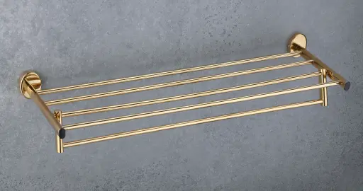 Premium Wall-Mounted Towel Rack – Gold Finish